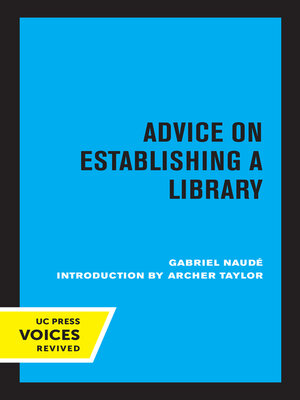 Advice on Establishing a Library - ebook
